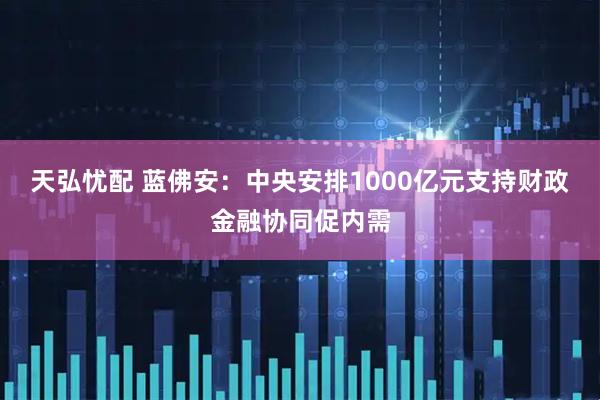 天弘忧配 蓝佛安：中央安排1000亿元支持财政金融协同促内需