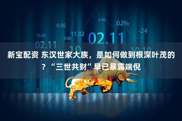 新宝配资 东汉世家大族，是如何做到根深叶茂的？“三世共财”早已暴露端倪